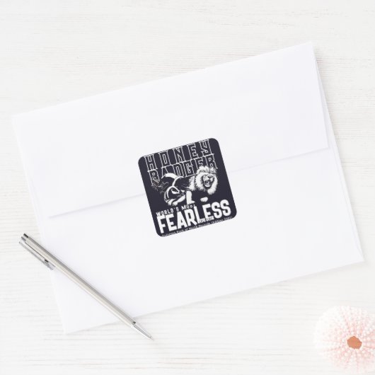 FEARLESS Honey Badger Vierkante Sticker (Envelop)