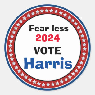 Fearless in 2024 met een stem voor Harris button Ronde Sticker