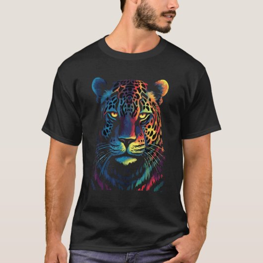Fearless Jaguar Face Big Cat Print Graphic Design T-shirt (Voorkant)