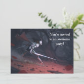 Fearless Knight's verjaardagsfeest Kaart (Staand voorkant)