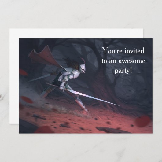 Fearless Knight's verjaardagsfeest Kaart (Voorkant / Achterkant)