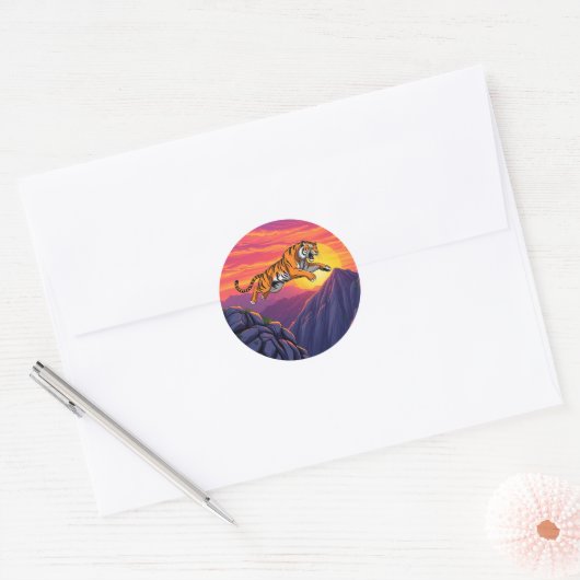 Fearless Leap Ronde Sticker (Envelop)