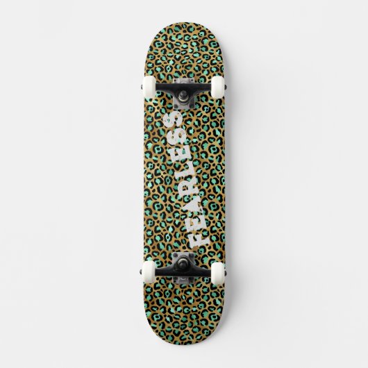FEARLESS Light Green Leopard Wild Animal Print Persoonlijk Skateboard (Voorkant)