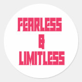 Fearless & Limitless Ronde Sticker (Voorkant)