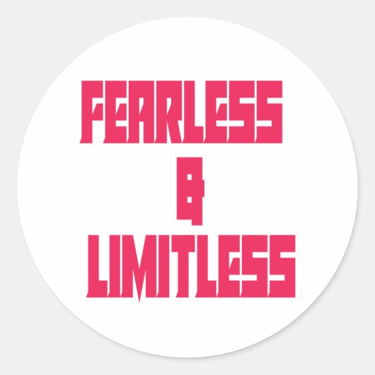 Fearless & Limitless Ronde Sticker (Voorkant)