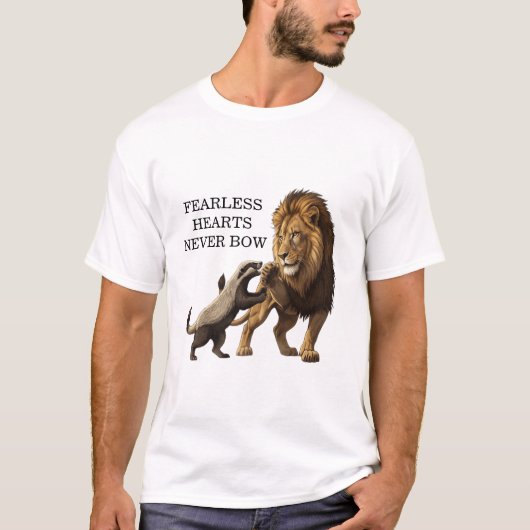 Fearless Lion T-Shirt – Bold Spirit, Brave Heart (Voorkant)