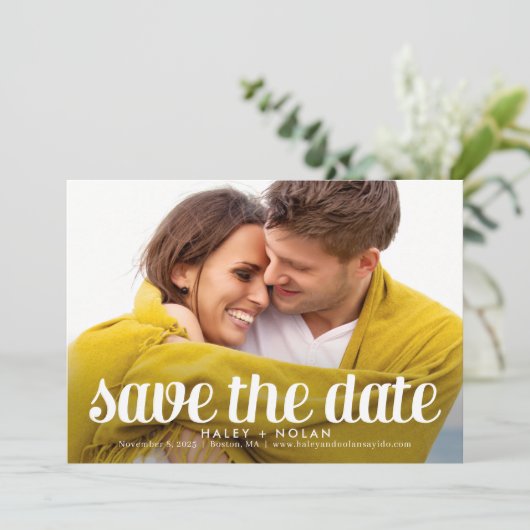 Fearless Love Photo Save the Date Kaart (Staand voorkant)