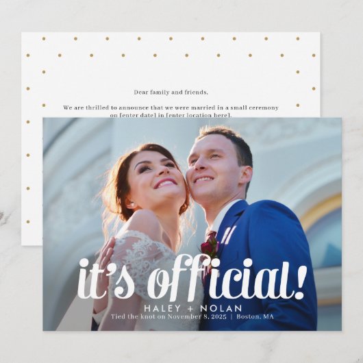 Fearless Love Wedding Announcement Kaart (Voorkant / Achterkant)