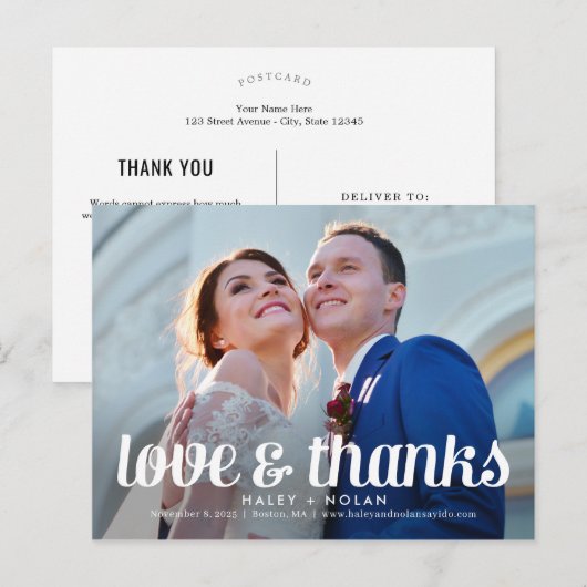 Fearless Love Wedding Bedankt Briefkaart (Voorkant / Achterkant)