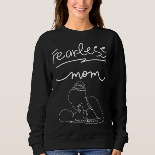 FEARLESS MOM Mother s Day Present Bible Verse Trui (Voorkant)