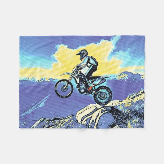 Fearless - motorcrosser fleece deken (Voorkant (Horizontaal))