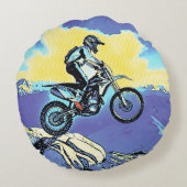 Fearless - motorcrosser rond kussen (Achterkant)