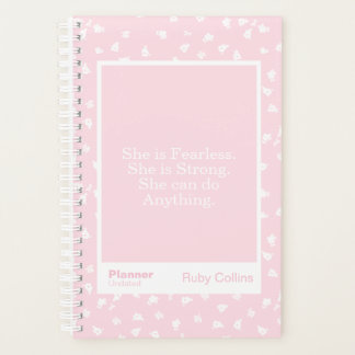 Fearless Pastel Pink Floral Encouraging Quote Planner