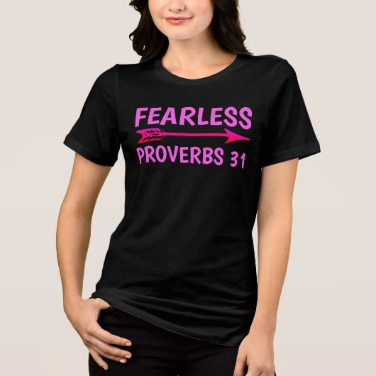 FEARLESS PROVERBS 31 Dames Christelijke T-Shirts (Voorkant)