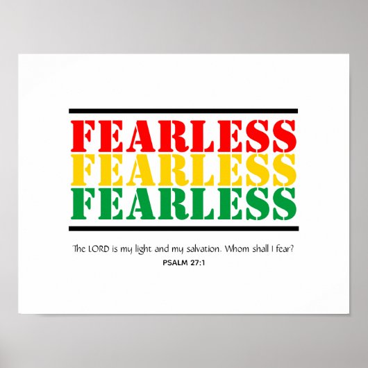 FEARLESS Psalm 27 Christelijke scripts Poster (Voorkant)
