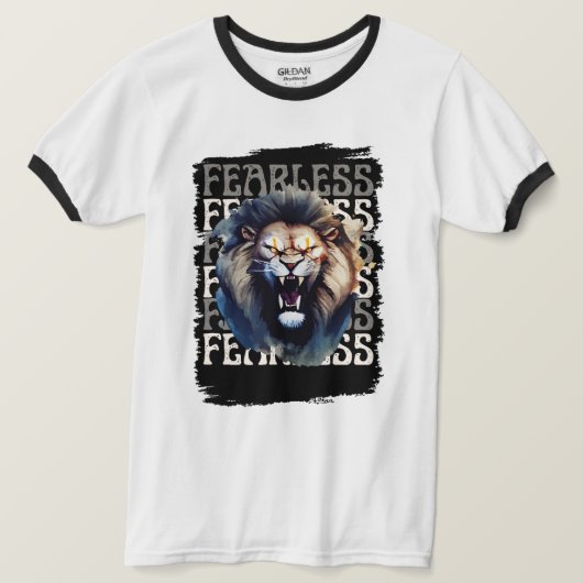 Fearless Roar beroemd gemaakt door Bold Lion T-shirt (Design voorkant)