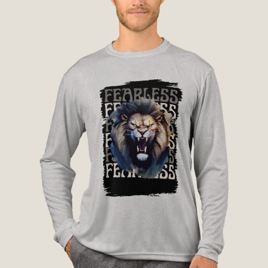 Fearless Roar – Bold Lion  Tri-Blend Shirt (Voorkant volledig)