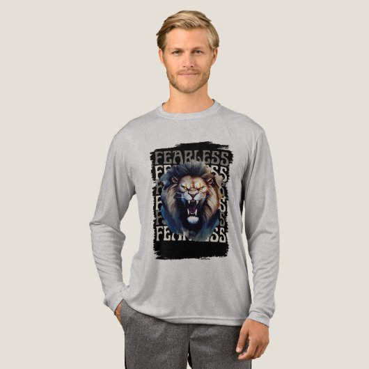 Fearless Roar – Bold Lion  Tri-Blend Shirt (Voorkant)
