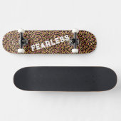FEARLESS roze luipaard - Afdruk wild dier Persoonlijk Skateboard (Horizontaal)