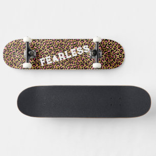 FEARLESS roze luipaard - Afdruk wild dier Persoonlijk Skateboard