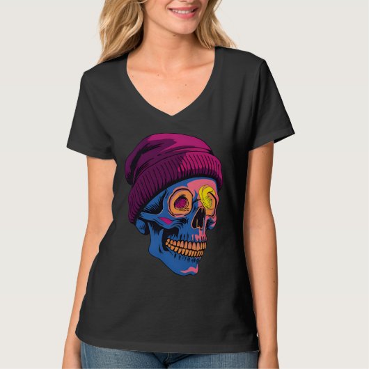 Fearless Skull - Dark Face Graphic T-shirt (Voorkant)