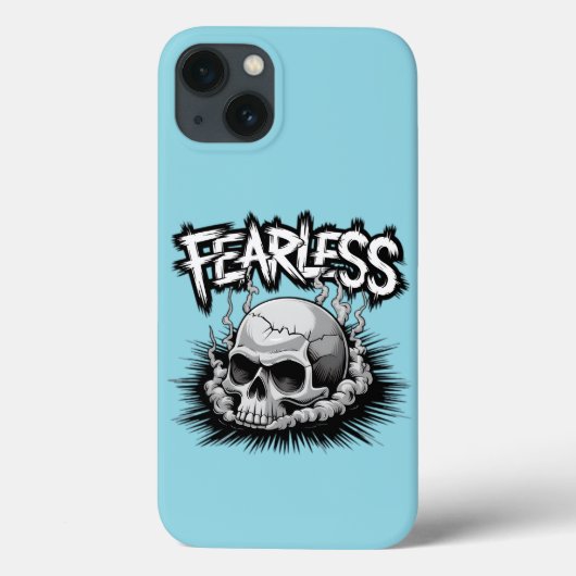 Fearless Skull Gothic Art Cracked Smoke Graphic Case-Mate iPhone Case (Achterkant)