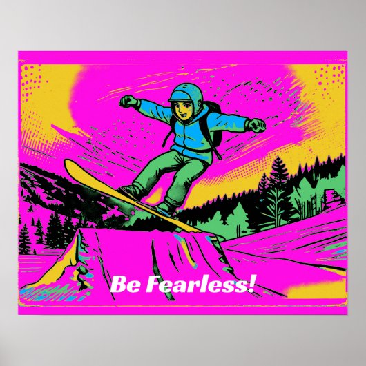 Fearless - Snowboarder Poster (Voorkant)