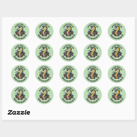 Fearless Spirit: Bold Snake en Rozen artwork Ronde Sticker (Vel)