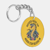 Fearless Spirit: Bold Snake en Rozen artwork Sleutelhanger (Voorkant Links)