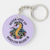 Fearless Spirit: Bold Snake en Rozen artwork Sleutelhanger (Achterkant)