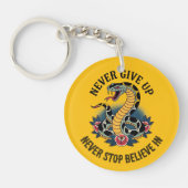 Fearless Spirit: Bold Snake en Rozen artwork Sleutelhanger (Voorkant)