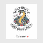 Fearless Spirit: Bold Snake en Rozen artwork Sticker (Vel)