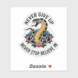 Fearless Spirit: Bold Snake en Rozen artwork Sticker