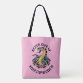 Fearless Spirit: Bold Snake en Rozen artwork Tote Bag (Achterkant)