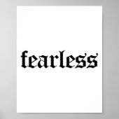 Fearless Tee Shirt, Fearless And Strong Motivation Poster (Voorkant)