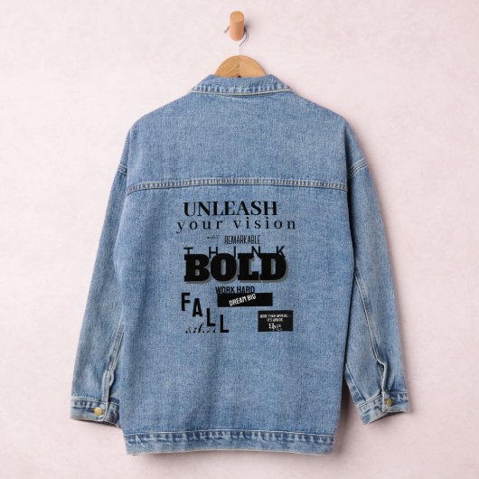 Fearless Threads – Moedig, stoutmoedig, motiverend Denim Jacket (Hangar)
