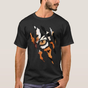 Fearless Tiger Cat Eye Claw Silhouette T-shirt