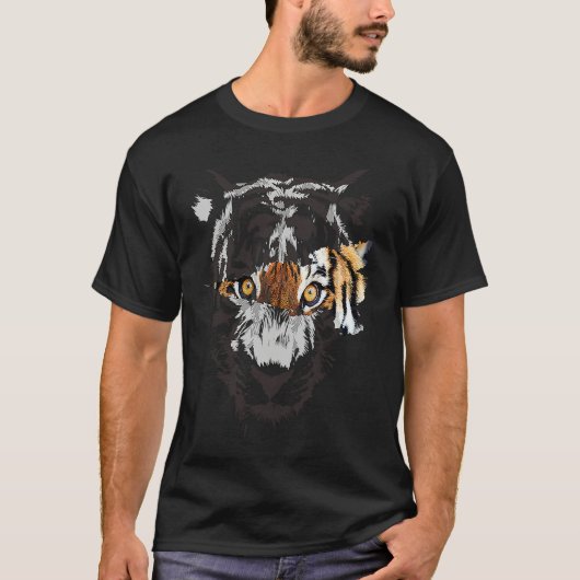 Fearless Tiger Eye Claw Tiger Face Tiger Head Vint T-shirt (Voorkant)