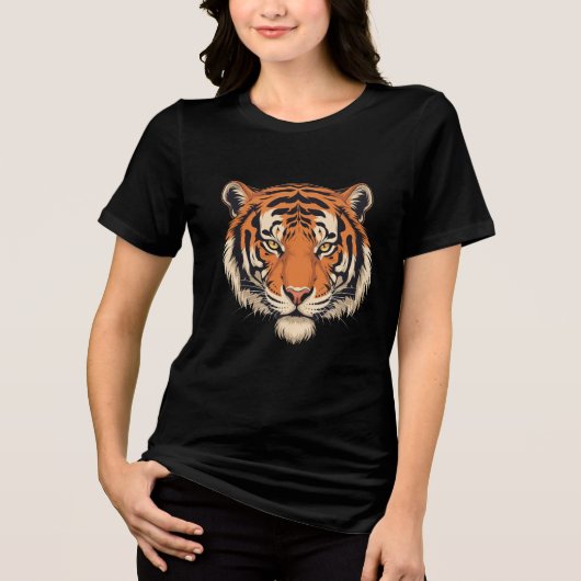 Fearless Tiger Head T-Shirt Design – Bold Wild Ani (Voorkant)