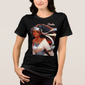 Fearless Vrouw Anime' Samurai Fighter Tri-Blend Shirt (Voorkant)