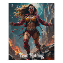 Fearless vrouw Warrior poster
