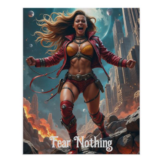 Fearless vrouw Warrior poster (Voorkant)