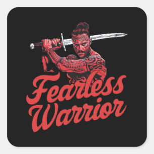 Fearless Warrior Vierkante Sticker