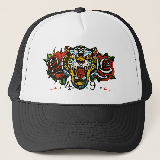 fearless wild soul tijm tattoo roze bloem trucker pet (Voorkant)