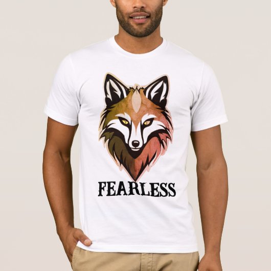 Fearless Wolf T-shirt – Freefit Premium Cotton Sli (Voorkant)