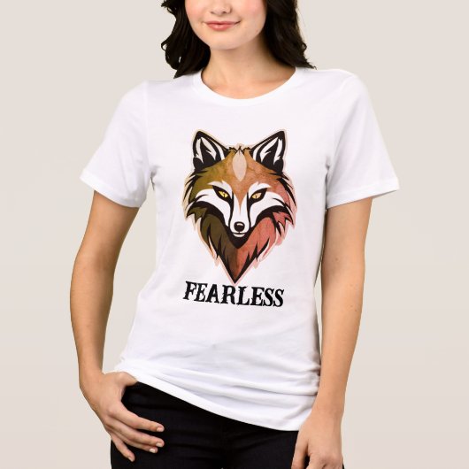 Fearless Wolf Vrouwen T-shirt – Freefit Bella+Canv (Voorkant)