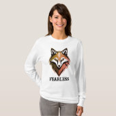 Fearless Wolf Vrouwen T-shirt met lange mouwen – F (Voorkant volledig)