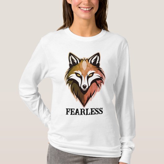 Fearless Wolf Vrouwen T-shirt met lange mouwen – F (Voorkant)