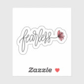 Fearless Word Flower-laptop | Afgesneden Sticker (Vel)