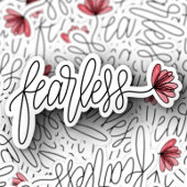 Fearless Word Flower-laptop | Afgesneden Sticker